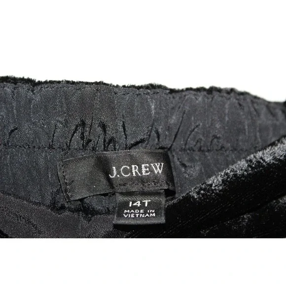 J. Crew Velvet Peyton Pull-On Pants Black Stretch Womens Size 14T 14 Tall H14624 - Picture 5 of 11